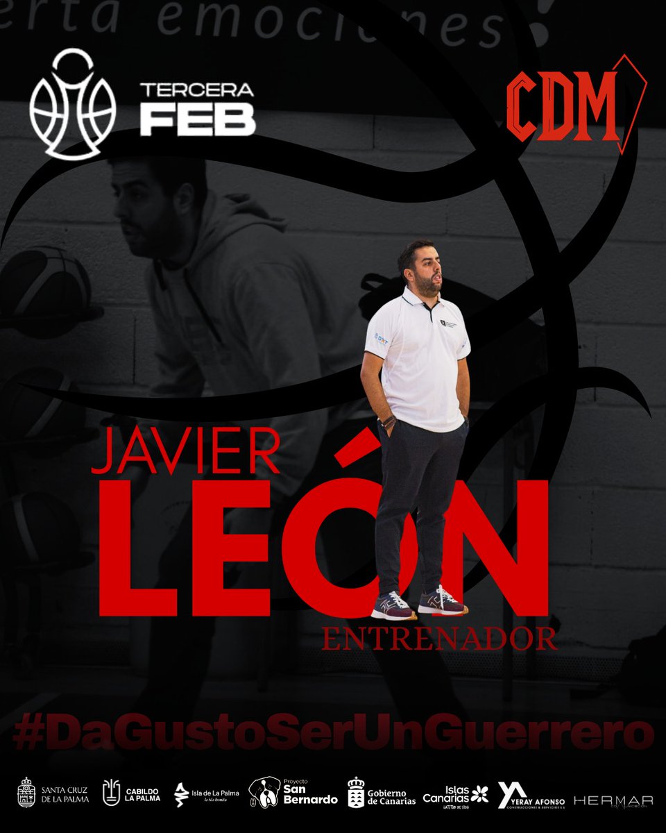 🏀 <a href="/JaviLeon91/">Javier Leon Cabrera</a>, nuevo entrenador de la sección de baloncesto para su proyecto 2025/26 en #TerceraFEB.

↪️ Ha dirigido al filial del <a href="/CB1939Canarias/">La Laguna Tenerife</a> y pasar por Náutico, Luther King y Tacoronte. Asimismo, ha sido seleccionador en <a href="/FIBTFE/">Federación Insular de Baloncesto de Tenerife</a>.

#CDMBaloncesto #DaGustoSerUnGuerrero