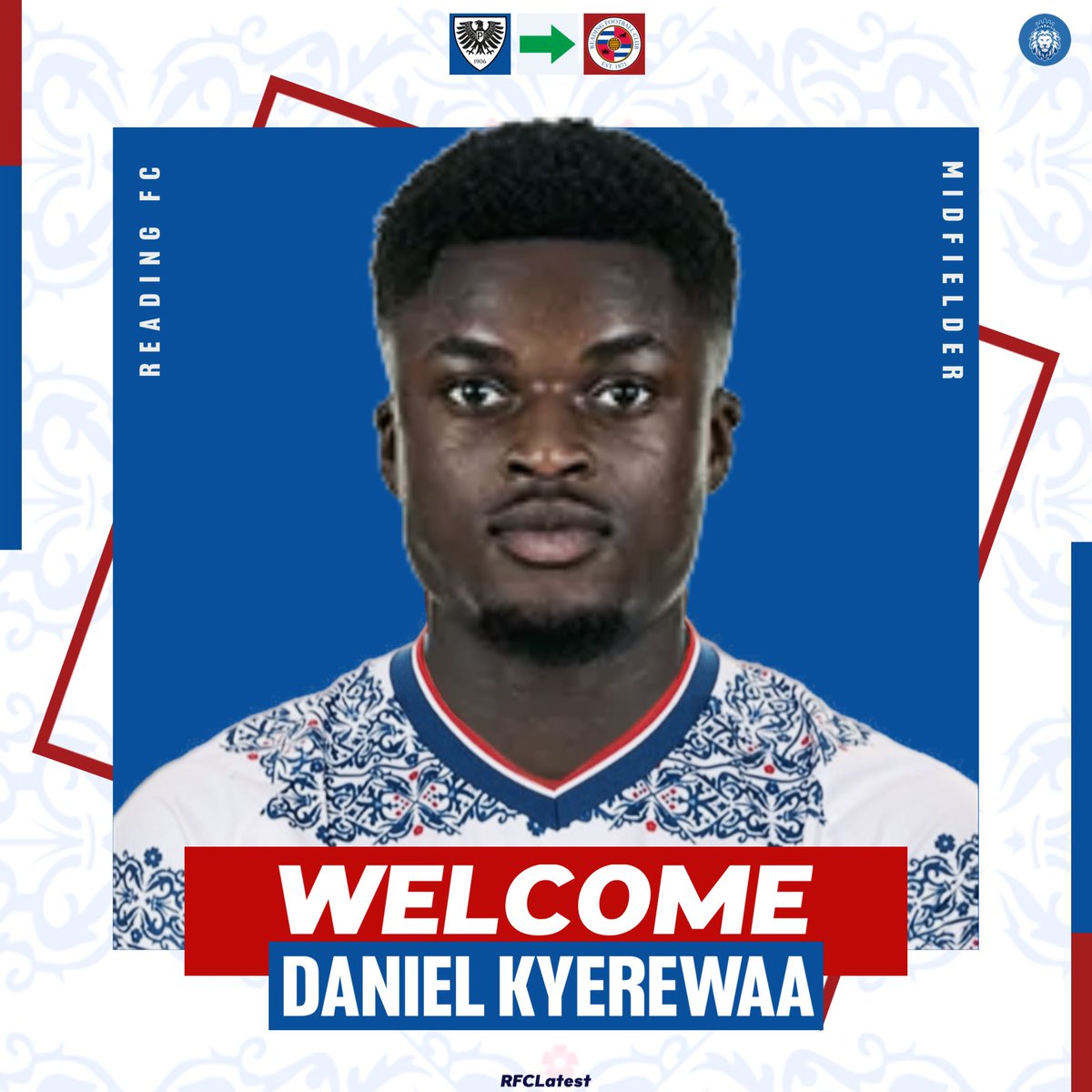 RFCLatest's tweet image. Welcome to #ReadingFC, Daniel Kyerewaa!
The 2.Bundesliga forward joins the Royals on a two year contract until the summer of 2027. 🇩🇪