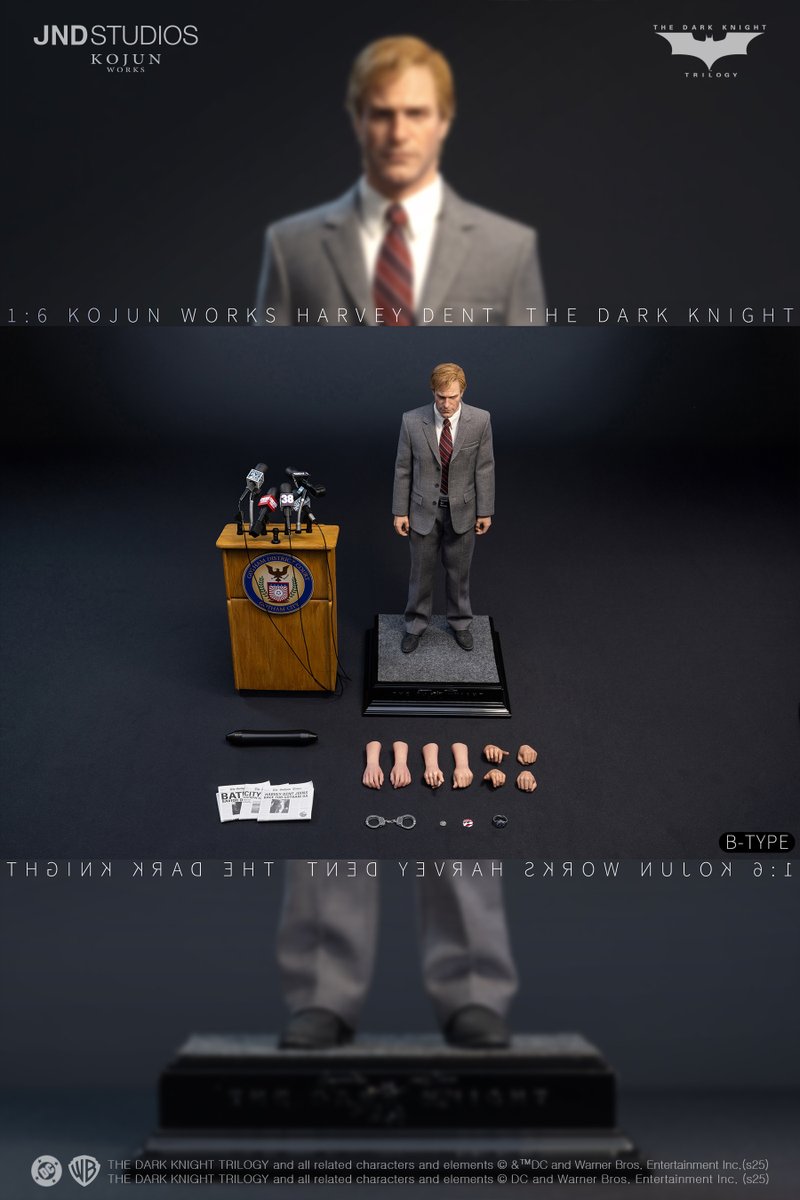 CollectJND's tweet image. Dear Collectors,
 
We are excited to share the second phase of pics for the KOJUN Works 1/6 Harvey Dent &amp;amp; Two-Face collectible.

Today’s reveal highlights the Dark Knight Trio — showcasing Harvey Dent, Batman, and the final mass-production version of the Joker side by side. This…