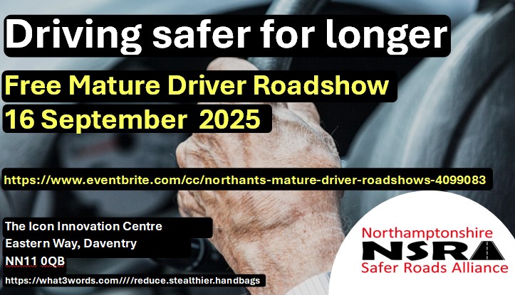 weedonbecpc's tweet photo. 🚗 Aged 60+ and still driving? Stay safer, longer.
Join the FREE Mature Drivers Roadshow on 16 Sept at The Icon Centre, Daventry.
✅ Driving tips
✅ Free short drives
🎟 Book: https://t.co/eTt1lEoVSJ
#MatureDrivers #DriveSafe https://t.co/4iQdC15xIz