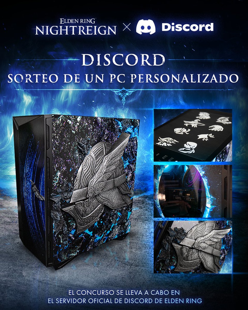BandaiNamcoES's tweet image. Para enfrentarse a la Noche, es necesario tener un tesoro legendario. ¡Sumérgete de nuevo en #ELDENRING #NIGHTREIGN y gana una PC personalizado!
Descubre cómo en el servidor oficial de Discord de ELDEN RING ➡️ bnent.eu/EldenRing-Disc…
¡Mucha suerte, Azote de la Noche!