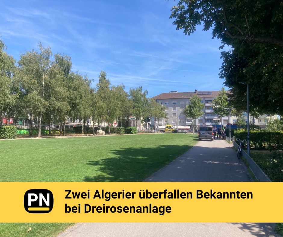 prime_news_ch's tweet image. Zwei Algerier greifen bei der Dreirosenanlage in Basel einen ihnen bekannten Tunesier an und verletzen ihn.
Zur Schlagzeile: primenews.ch/news/2025/07/z…