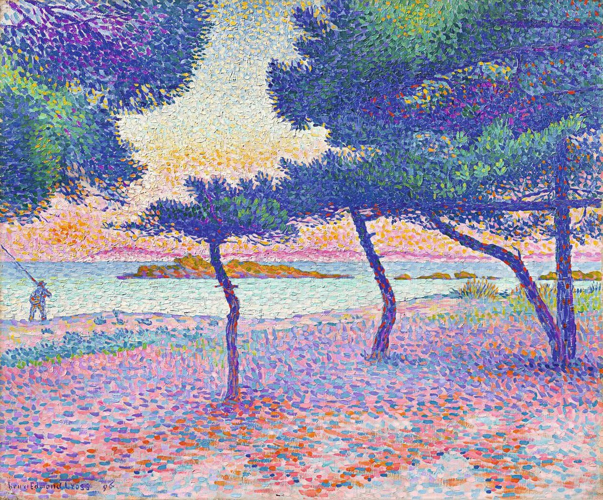 olgatuleninova's tweet image. Henri-Edmond Cross (1856 – 1910) French artist, neo-impressionist, The Beach at Saint-Clair, 1896, oil on canvas.