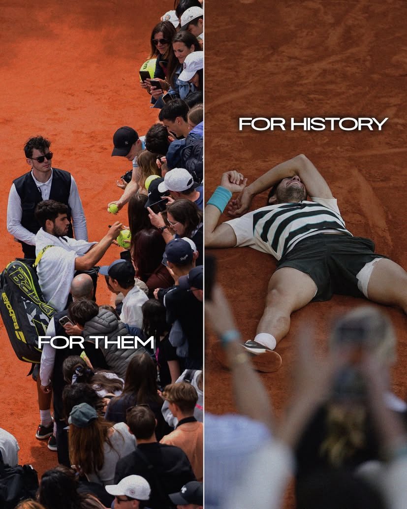 swervebott's tweet image. roland-garros posting this on a random tuesday afternoon, they're so moved by carlos, truly the real ones 🥹