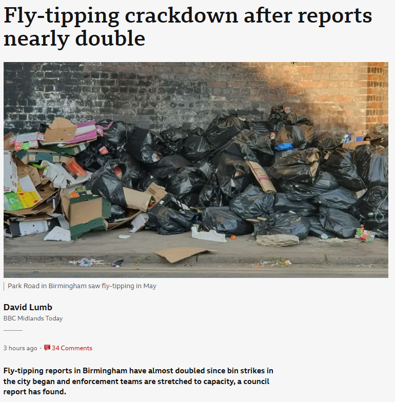 UniteEconomy's tweet image. Birmingham's streets are full of stinking rubbish, with fly-tipping on the rise, and Birmingham City Council sitting back and letting it happen.
There's one way to end this - a new deal, a proper deal that means refuse workers don't lose hundreds of pounds a month. They live in…