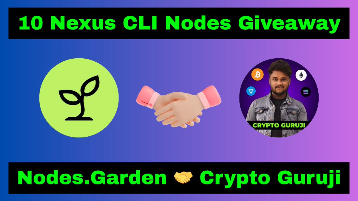 Nexus CLI Node Giveaway – 10 Winners 🎁

We are giving away 10 Nexus CLI Nodes (1-month access) absolutely FREE!

🗓️ Duration: 22 July – 25 July

How to Enter:

✅ Follow 👉 [<a href="/nodes_garden/">nodes.garden</a>]
✅ Follow 👉 [<a href="/CryptoGurujiOG/">Crypto Guruji</a>]

❤️ Like this post
🔁 Repost this post

📝 Sign up at