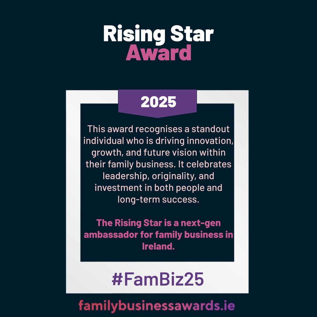 Meet the future of family business ✨
The Rising Star Award celebrates next-gen leaders taking the reins, driving growth, and setting bold new directions.
🏆 Know someone like that?
Enter #FamBiz25 now → …ilybusinessawards.secure-platform.com/a/

#RisingStar