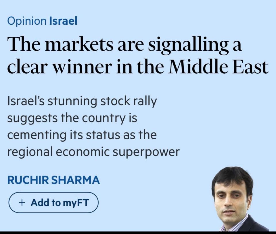 RachelGur's tweet image. You know what I love about the markets? It's has little or no ideology. Rather, it's the collective guess of ordinary people. Ordinary people bet on Israel.