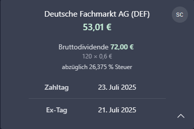 FWith40's tweet photo. Morgen gibt's Dividende von #DEFAMA 💰 Aktuell 120 Stück im Depot (0,60% Gewichtung) die ersten 10 habe ich im Januar 2022 gekauft und immer mal wieder aufgestockt. https://t.co/TVinxyFkhL