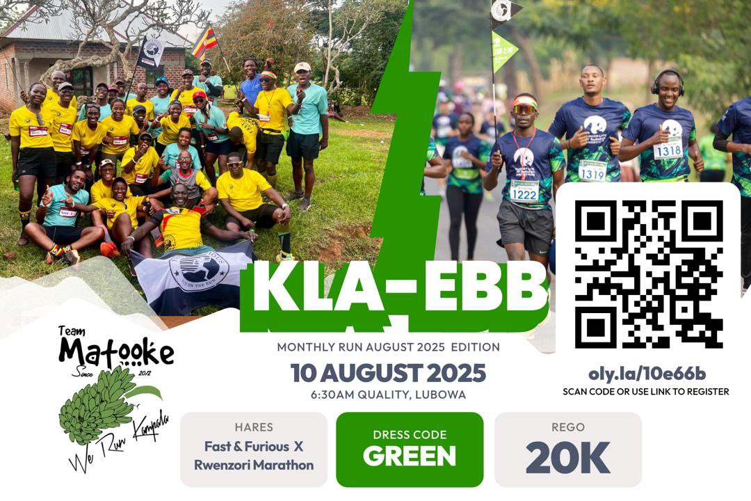FastnFurious40's tweet image. The next Kla-Ebb Run happening on the 10th of August with @teammatooke and @RwenzoriMarathn
Register: oly.la/10e66b
Dont miss the thrill that come with this run!🏃♀️
#FnF #YooLeng #running