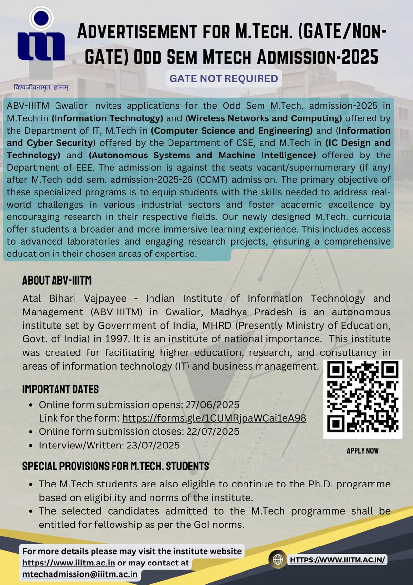 ABV-IIITM Gwalior (@abviiitm) on Twitter photo 