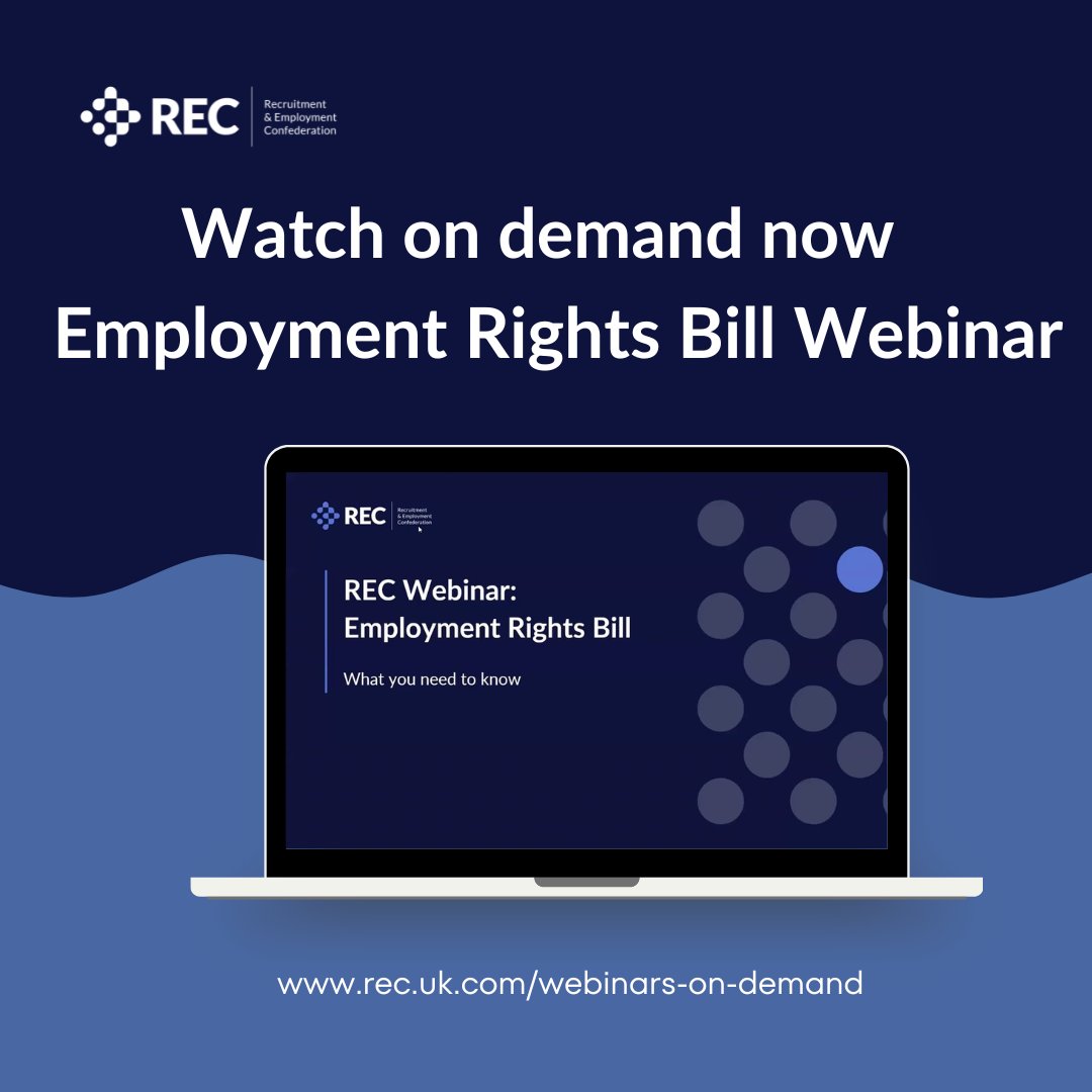 Recruitment & Employment Confederation (@recmembers) on Twitter photo Are you ready for change? The proposed changes in the ERB are the major shake-up yet.
To be ready for the change, REC members can watch this essential ERB webinar on demand to find out how to protect their business and clients.
Watch now on demand👉  bit.ly/4lUoPuG Are you ready for change? The proposed changes in the ERB are the major shake-up yet.
To be ready for the change, REC members can watch this essential ERB webinar on demand to find out how to protect their business and clients.
Watch now on demand👉  bit.ly/4lUoPuG