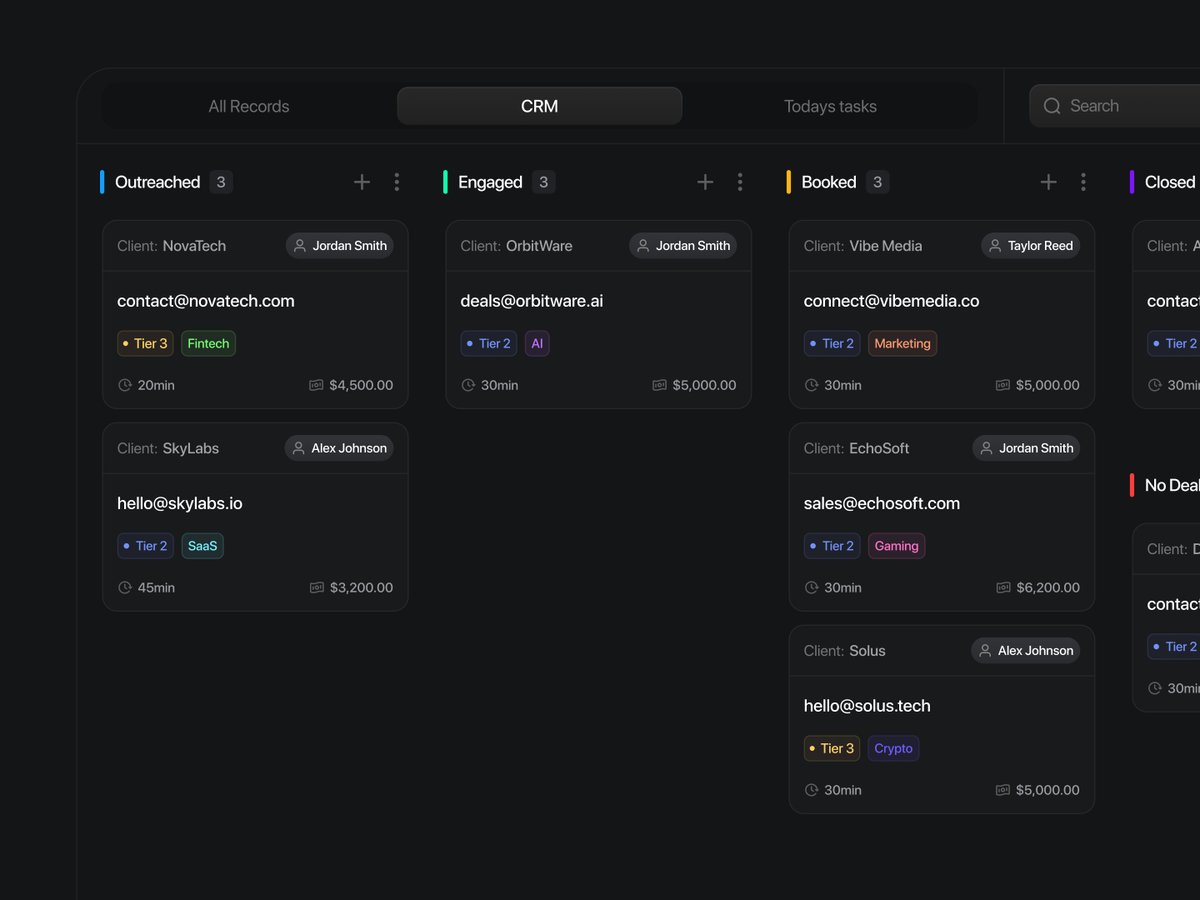 David_Visuals_'s tweet image. CRM Kanban Board 🧩