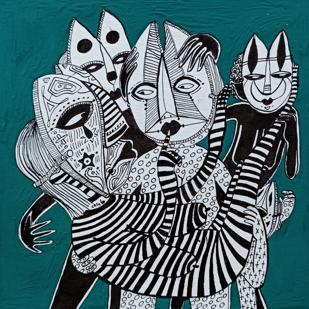 Dropped something weird &amp; wonderful on <a href="/objktcom/">objkt</a> 
 If you're into green spirits, masks, rituals &amp; quiet chaos... this one's for you 🤫"Hush"
Come vibe with it🤍
Happy #TEZOSTUESDAY 😋
objkt.com/tokens/KT1W7j5…