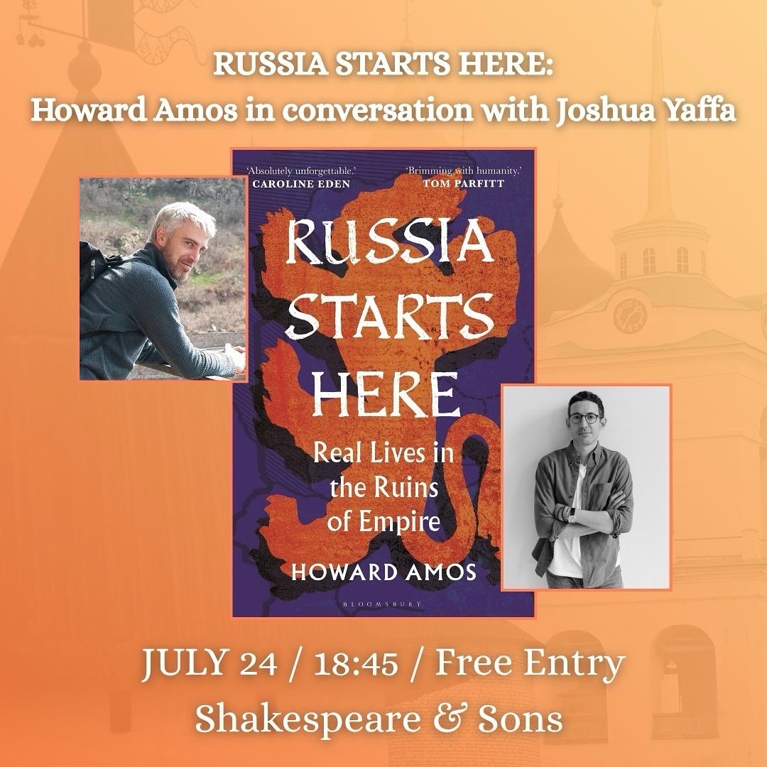 howardamos's tweet image. Friends in Berlin! I will be 'in conversation' with @yaffaesque about my book, 'Russia Starts Here' on Thursday at 18-45 at Shakespeare & Sons. The event is free and no need to register. Please do come along!
shakespeareandsons.com/pages/26-6-mee…