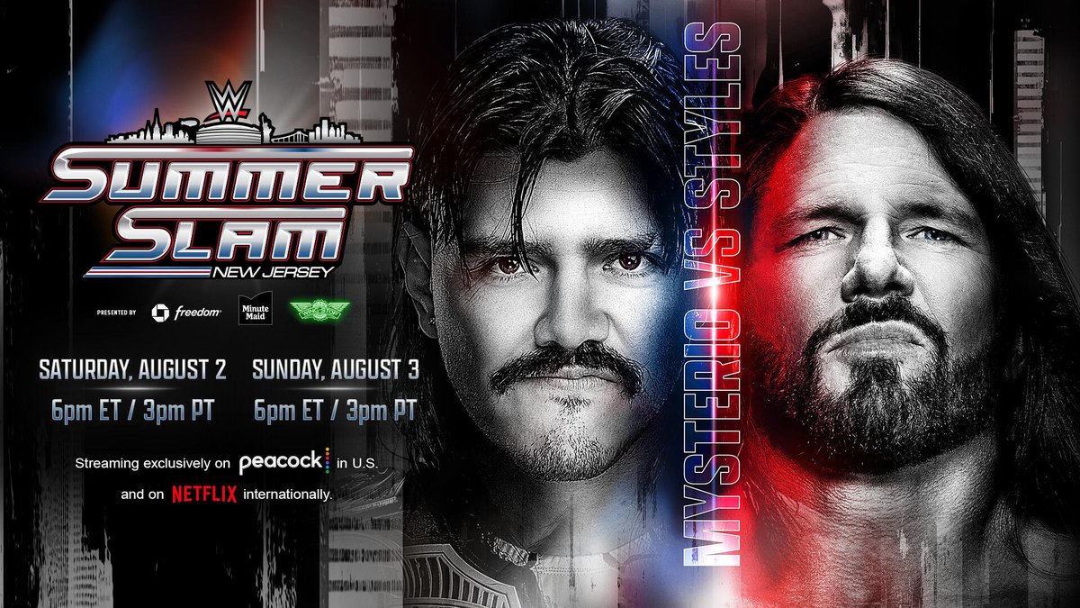 _PWChronicle's tweet image. Dominik Mysterio is set to defend the Intercontinental Championship against AJ Styles at WWE #SummerSlam in August.