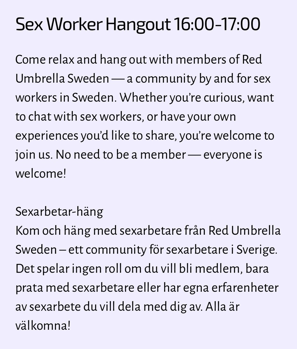 RedUmbrellaSwe's tweet image. Vi kommer att vara på Reclaim Pride Stockholm, på Hägerstensåsens medborgarhus, på fredagen den 1 augusti, kl. 16-17 i deras pysselrum Häggern. Kom och umgås, prata och ha trevligt med oss. Medlemskap i RUS krävs inte för att delta.
Läs mer här:reclaimpridestockholm.wordpress.com/2025/07/16/sch…