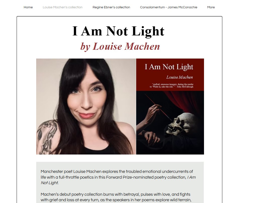 MatthewMCSmith's tweet image. Boosting the Manchester mystic @LouLouMach and her poetry collection of personal pilgrimage 'I Am Not Light' on @TopTweetTuesday
blackboughpoetry.com/copy-of-regine…