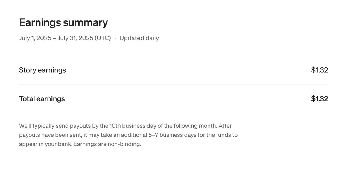 iuditg's tweet image. I made my first dollar via Medium 😅
Worth it for such payout? Nooo
Worth it to use it as distribution? Yess