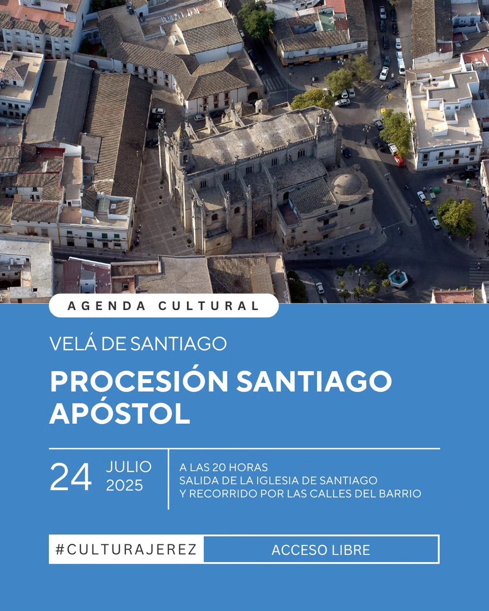 VELÁ DE SANTIAGO - PROCESIÓN SANTIAGO APÓSTOL.
24 Julio 2025 alas 20 h. Salidas de la Iglesia de Santiago y recorrido por las callles del barrio.