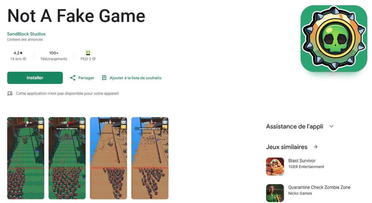 _Aywen's tweet image. J'ai recrée le "jeu fake" qu'on voit dans les pubs (cc @MichaelYoun) pour voir si ça rapporte, c'est dispo sur Android et iOS 👀
(vidéo soon)
