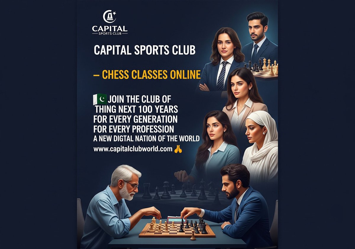 capitalclubpk's tweet image. 🎓 CAPITAL SPORTS CLUB — CHESS CLASSES ONLINE

♟️ “Socho, Samjho, Jeeto!”
Ready to master the game of kings?

🔥 FREE Chess Learning Classes
For all Capital Club members!

#CapitalSportsClub #ChessClasses #OnlineChess #CapitalClubWorld #ChessPakistan #FreeLearning #MindGame