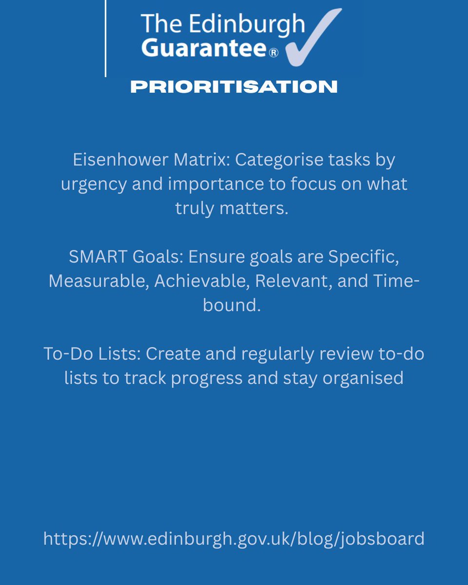 As we are going through the summer months, it is essential to manage your time effectively. During this time, it's good to manage key goals and using the time you have efficiently

#timemanagement #productivity #edinburghguarantee