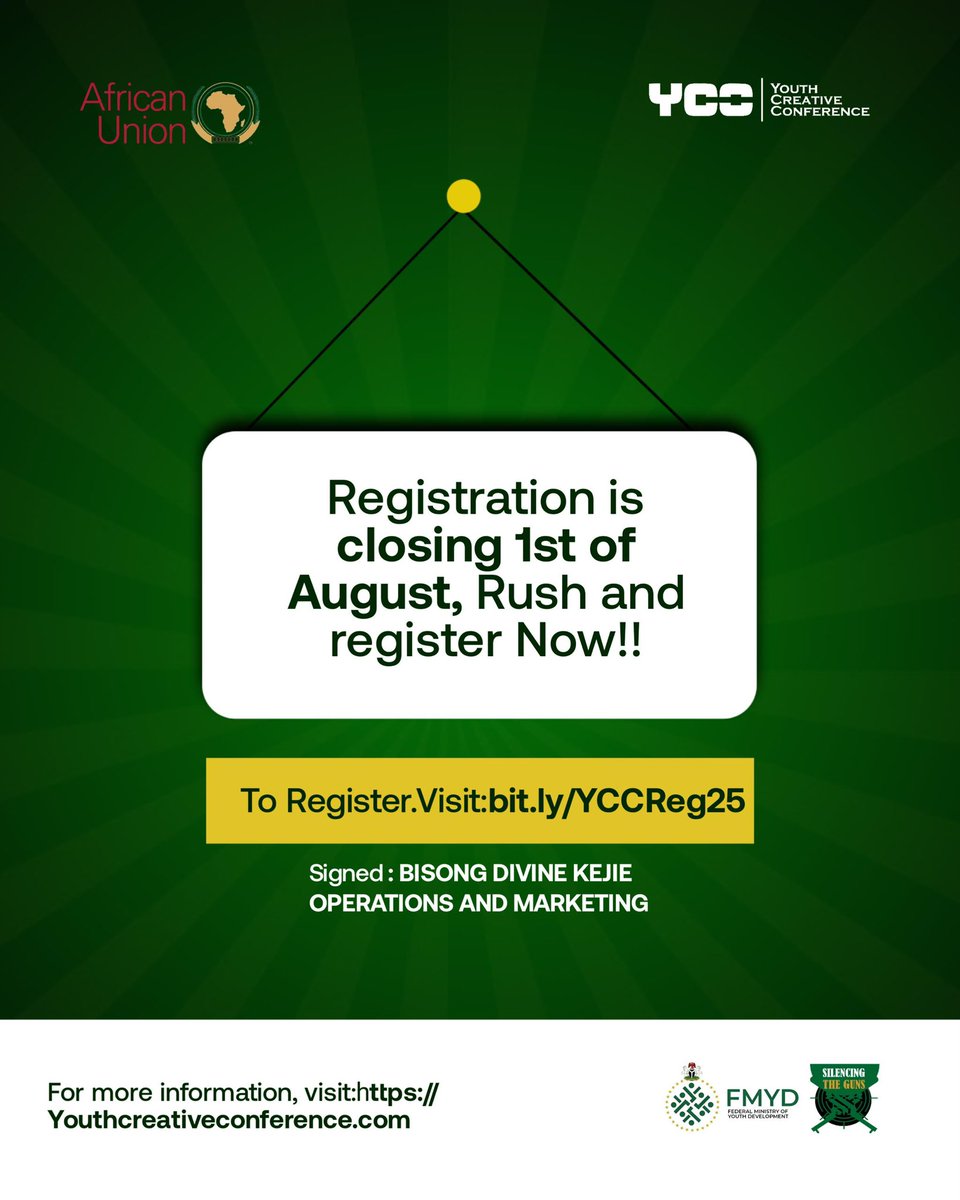 Get ready to unleash your creativity! The countdown begins... Registration for the Youth Creative Conference closes on August 1st! Don't miss this opportunity to network, learn, and grow with the best. Secure your spot now! Visit the link on our bio 🔥🔥🔥🔥