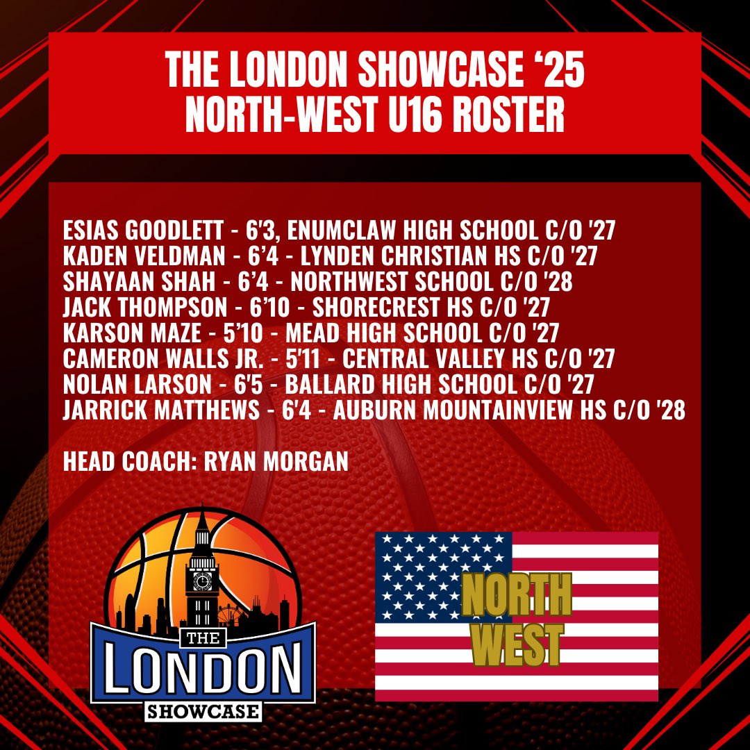 btmbasketball's tweet image. The USA Select North-West U16 roster, who will compete against some of the UK's brightest stars in the upcoming London Showcase!
#TheLondonShowcase #London #England #BTMBasketball #PassportBasketball