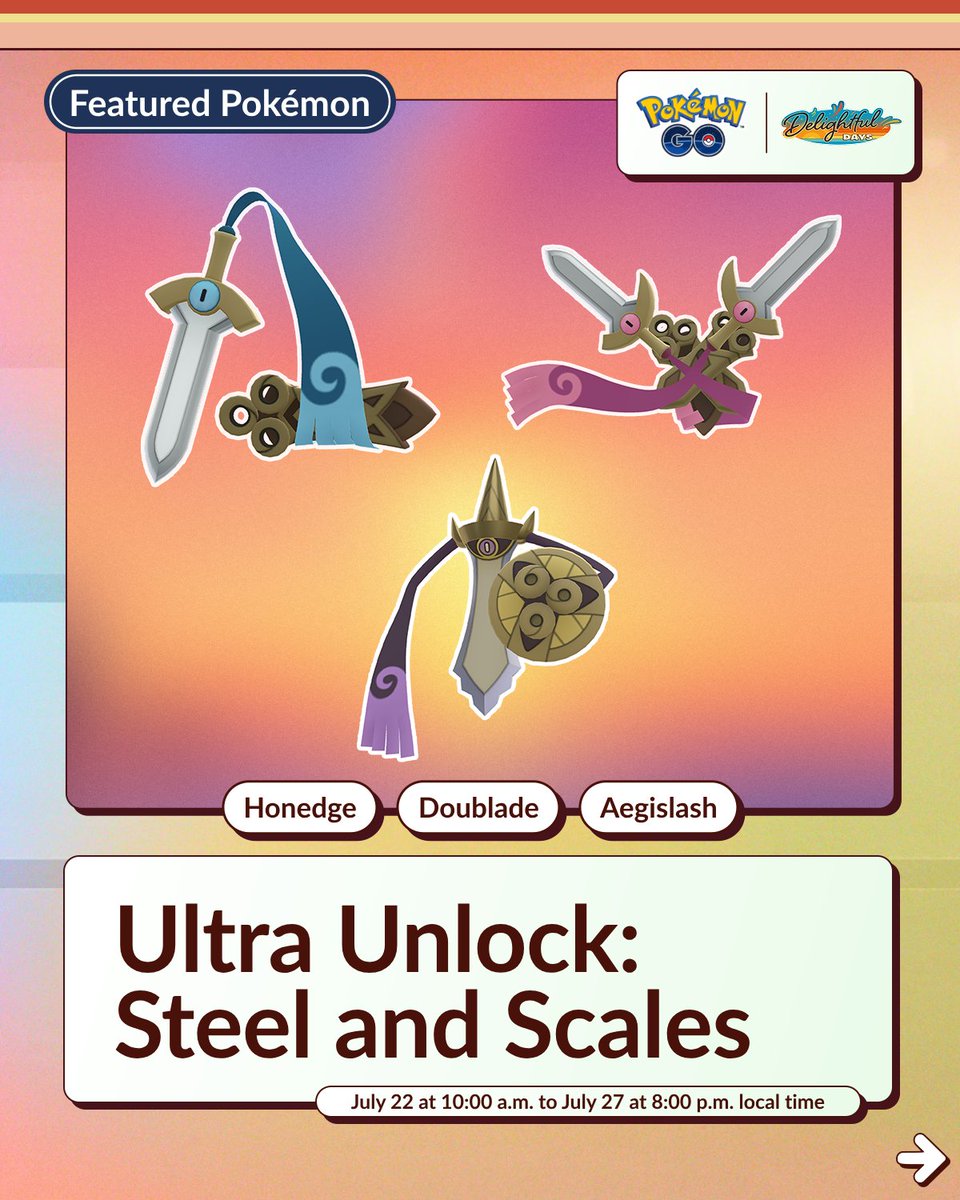 pokemongoappuk's tweet image. It’s time to forge ahead, Trainers! 💪
#PokemonGO’s Ultra Unlock: Steel and Scales event has begun! ⚔️