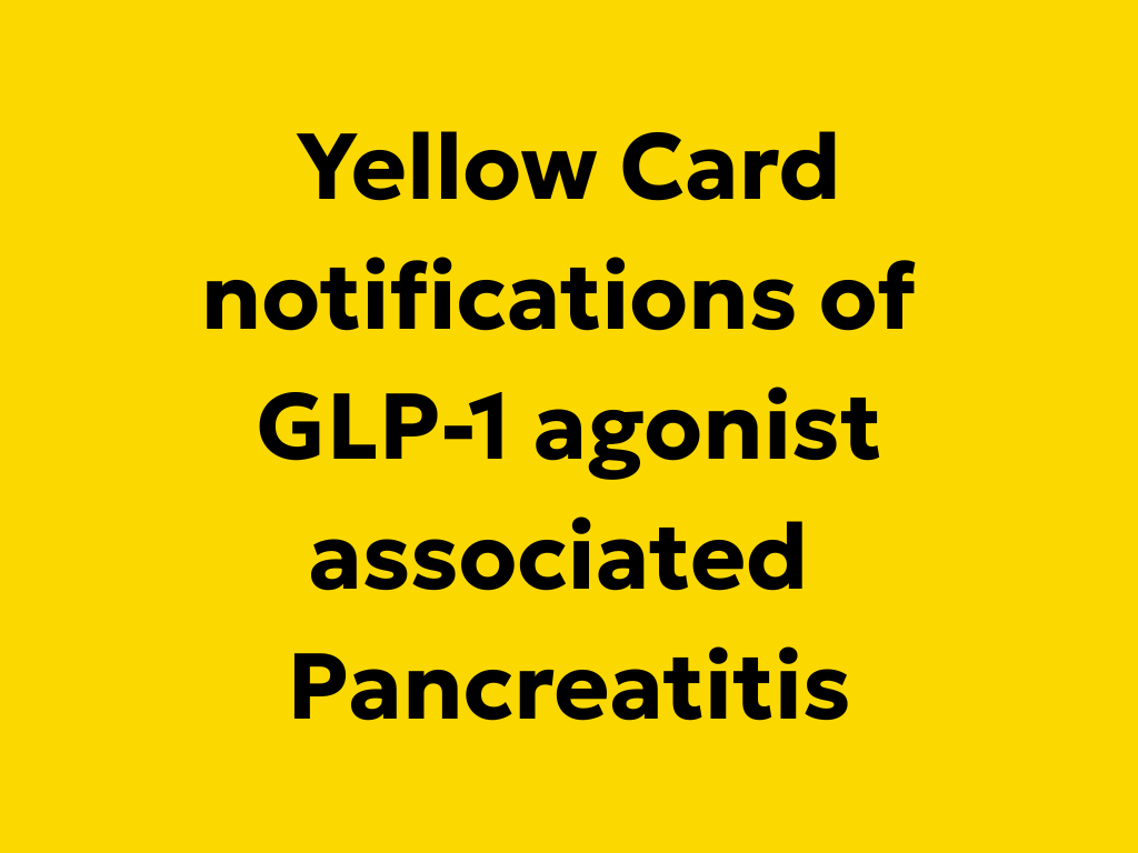 asgbi's tweet image. Use of GLP-1 agonists is increasing both through NHS and private prescriptions. We are seeing a phenomenon of acute pancreatitis associated with this. 

If you are caring for someone with this condition, please ensure an MHRA yellow card is completed. 

This is important to…