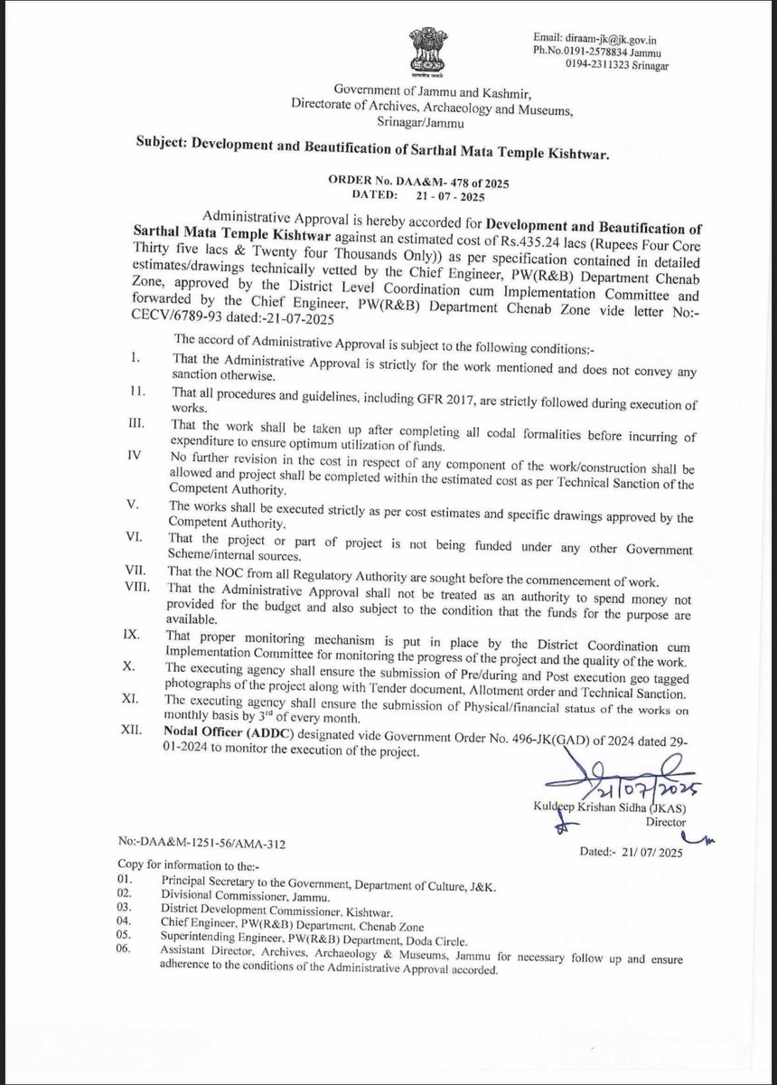 Vikramaditya Singh (@vikramaditya_jk) on Twitter photo I am grateful to the Hon'ble Chief Minister of Jammu & Kashmir <a href="/OmarAbdullah/">Omar Abdullah</a> for his prompt response and swift action in approving my request made in May, 2025 for allocation of funds for the development and beautification of Mata Sarthal Devi Temple, Kishtwar.
<a href="/CM_JnK/">Office of Chief Minister, J&K</a> I am grateful to the Hon'ble Chief Minister of Jammu & Kashmir <a href="/OmarAbdullah/">Omar Abdullah</a> for his prompt response and swift action in approving my request made in May, 2025 for allocation of funds for the development and beautification of Mata Sarthal Devi Temple, Kishtwar.
<a href="/CM_JnK/">Office of Chief Minister, J&K</a>