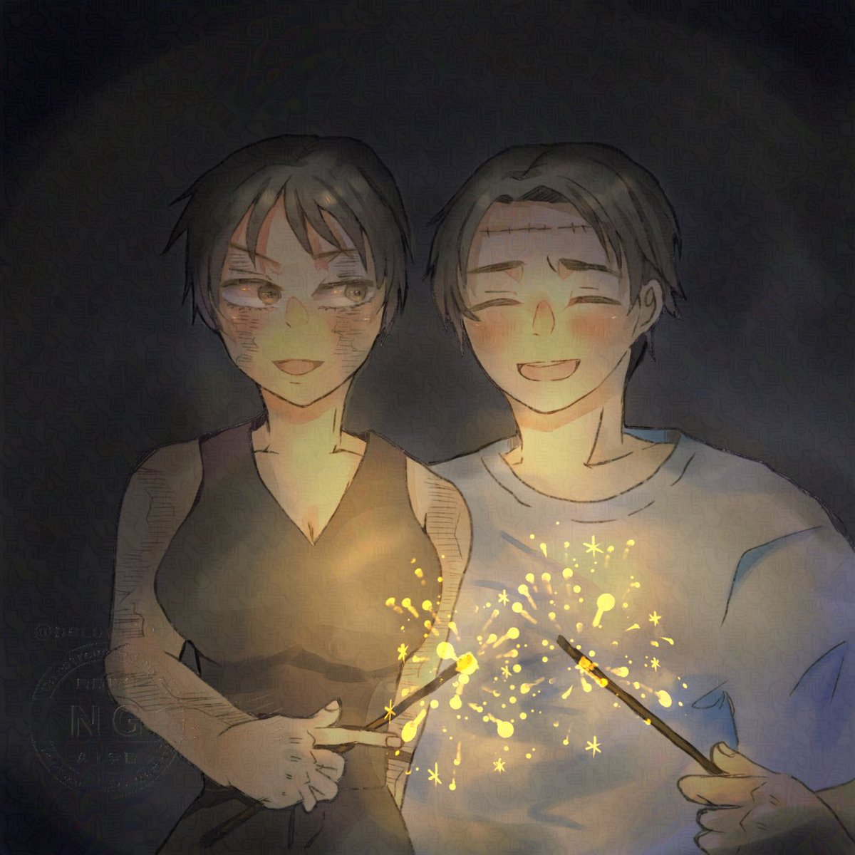 pecooo1011's tweet image. ゆたまき💍👓
花火🎇
夏の思い出☀️🌻
アオハルってこんなワンシーンが大人になった時に心に残るんだろうなぁと描きました✨3年の夏…かな?
