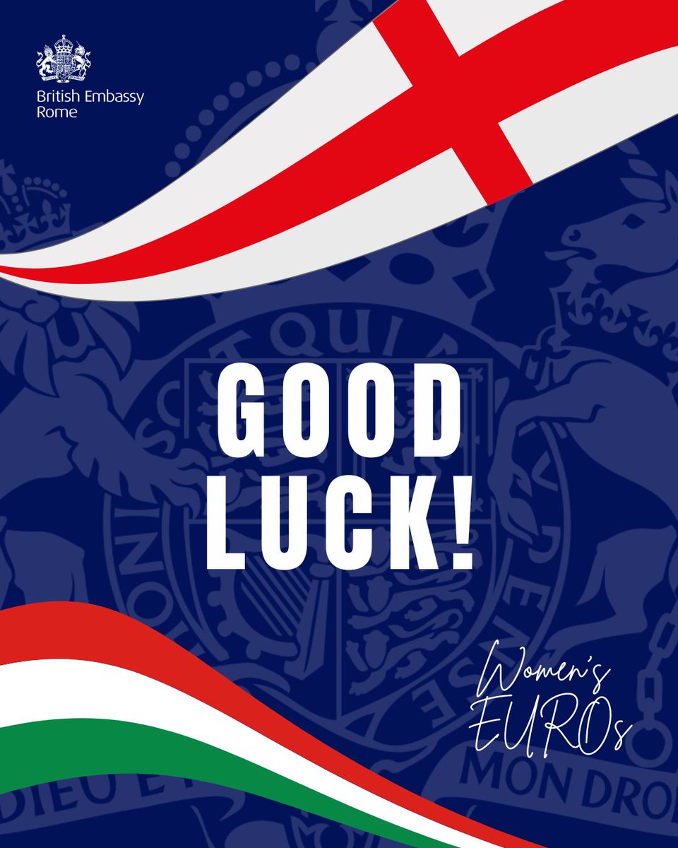 UKinItaly's tweet image. โฝ๏ธ We wish the best of luck to England and Italy ahead of today's UEFA Women's #EURO2025 head-to-head. May it be a match to remember! ๐ด๓ ง๓ ข๓ ฅ๓ ฎ๓ ง๓ ฟ๐ฎ๐น
@Lionesses @AzzurreFIGC
#UKItalyLOVESport #SeeThingsDifferently #GreatSport @GREATBritain @EdLlewellynFCDO