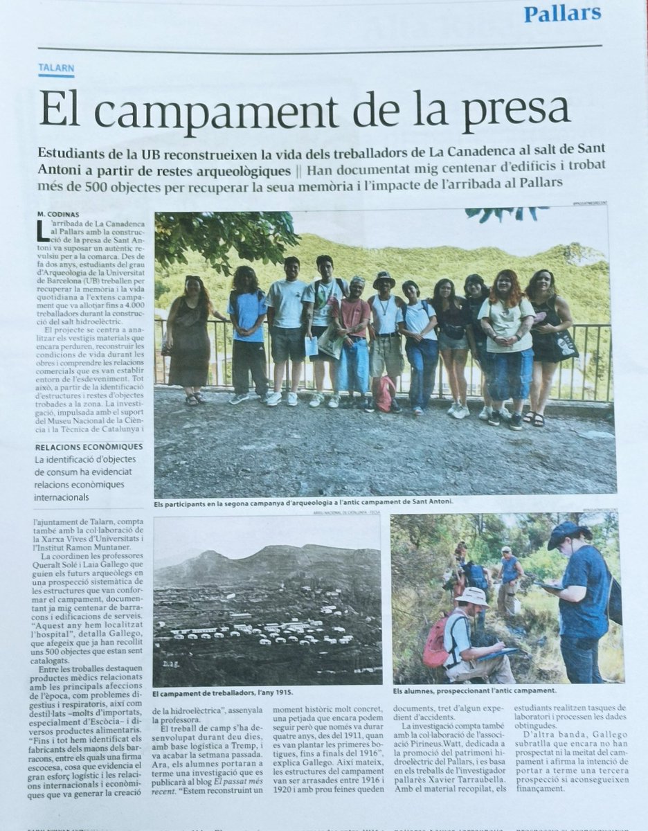 Joana Franch (@byjuanin) on Twitter photo Gran feina de l'equip del <a href="/passatmesrecent/">El passat més recent</a> per recuperar la memòria del campament de treballadors St Antoni per la construcció de l'embassament. La gent de la Conca de Tremp tenim present la repercussió dels treballs de La Canadenca però el campament és alhora un gran desconegut Gran feina de l'equip del <a href="/passatmesrecent/">El passat més recent</a> per recuperar la memòria del campament de treballadors St Antoni per la construcció de l'embassament. La gent de la Conca de Tremp tenim present la repercussió dels treballs de La Canadenca però el campament és alhora un gran desconegut