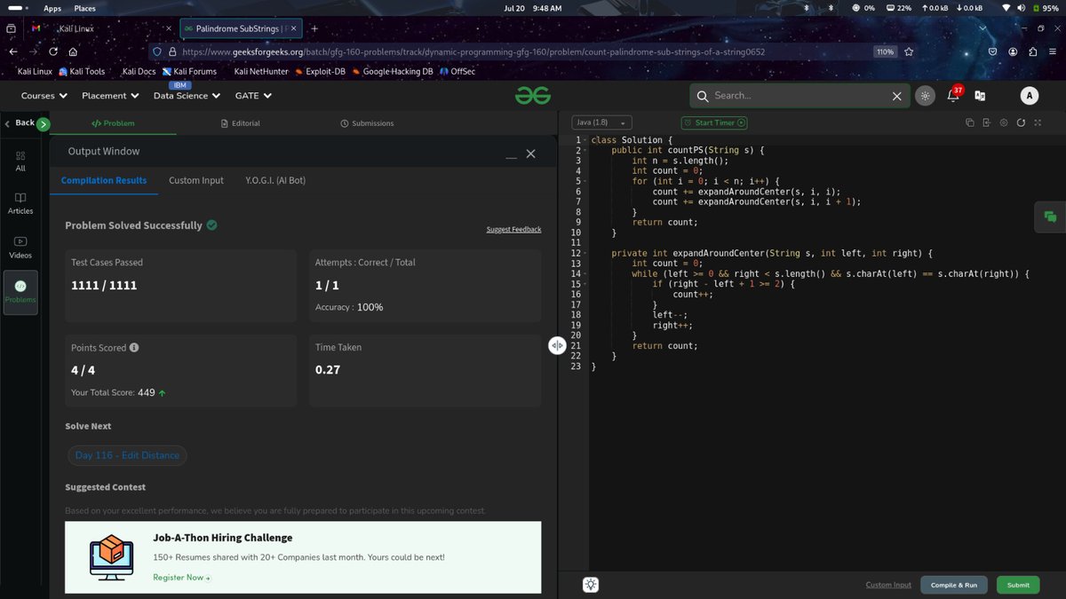 Eng_Anubhav's tweet photo. 🚀 Day 115 of #gfg160 – Still on the grind!
Solving one bug, one brain-cell at a time 😄
Let’s keep the momentum rolling! 🧠🔥
#GeekStreak2025 @geeksforgeeks
#100DaysOfCode #DSA #Java #CodingJourney #StayConsistent #DevInProgress #GFGStreak https://t.co/LypDyNSVee