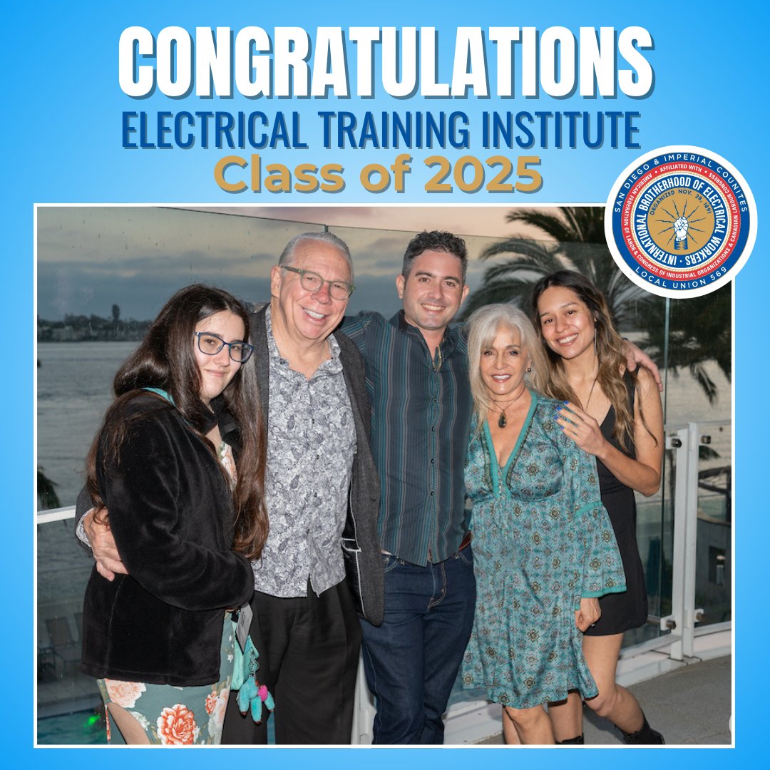 IBEW569's tweet image. Congrats to the @ETI569 Class of 2025! 📷
Your dedication, discipline, and drive have brought you here and the IBEW celebrates your success!
Cheers to the beginning of your IBEW journey. 📷️
#IBEW #IBEW569 #ETI #IBEWSTrong #UnionProud