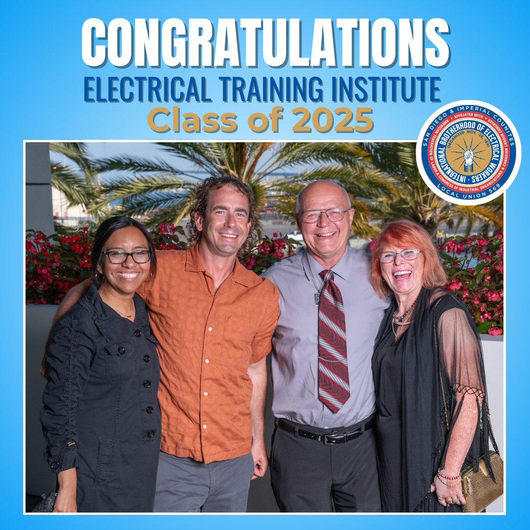IBEW569's tweet image. Congrats to the @ETI569 Class of 2025! 📷
Your dedication, discipline, and drive have brought you here and the IBEW celebrates your success!
Cheers to the beginning of your IBEW journey. 📷️
#IBEW #IBEW569 #ETI #IBEWSTrong #UnionProud