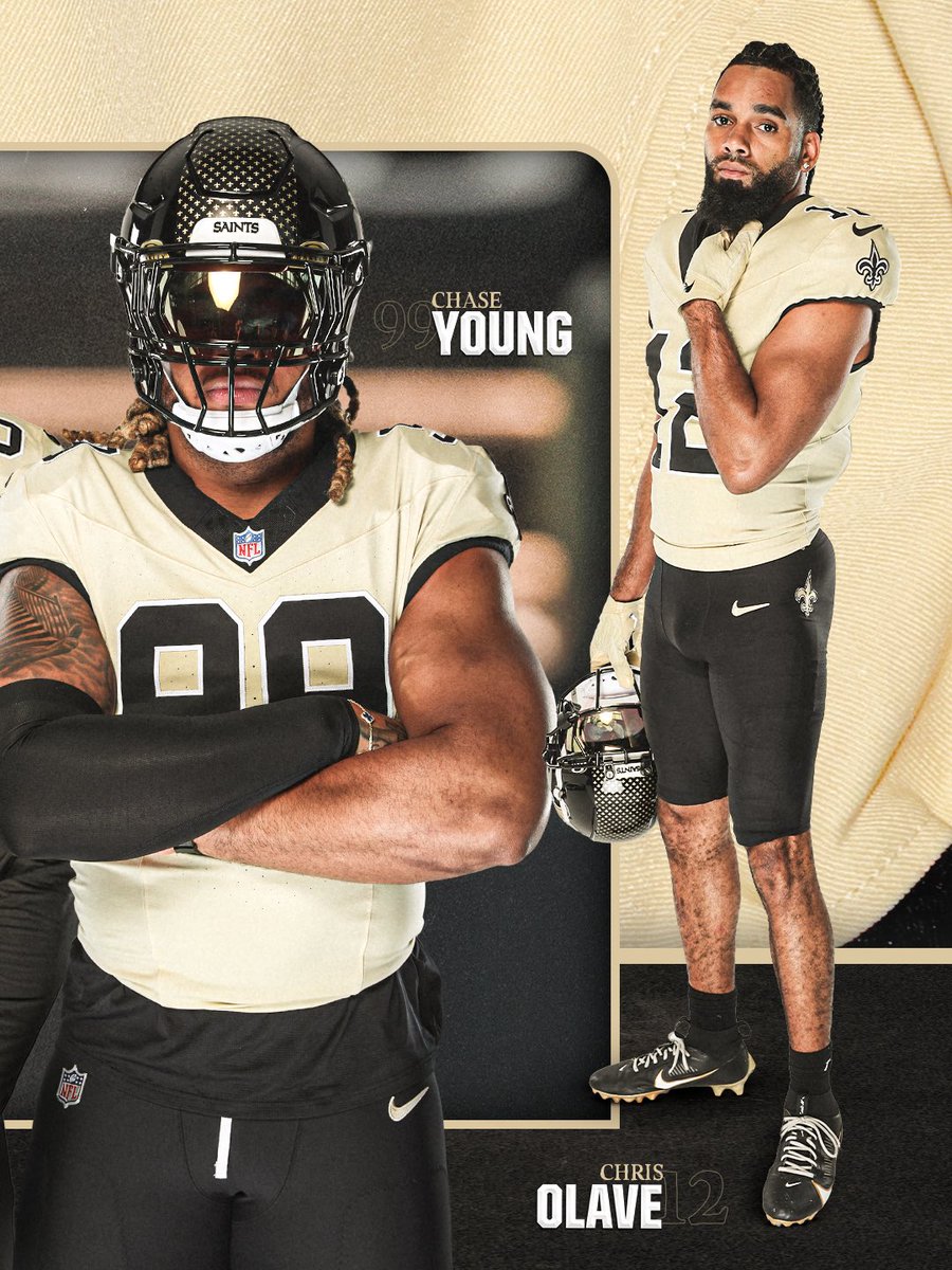 NFLFrance's tweet image. ⚜️ Les @Saints dévoilent leur nouvel uniforme alternatif “Gameday Golds” ! #Saints
Un nouveau maillot doré, qui sera utilisé avec leur casque alternatif noir.
Top ou flop ?