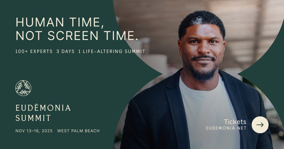 We are thrilled to share that <a href="/JuliusThomas/">Juju</a> is presenting at this years’ <a href="/EudemoniaSummit/">Eudēmonia</a>!
3 days, 100+ presenters, 100+ brands coming together for the most significant health &amp; wellness event of the year. Join us in #WestPalmBeach Nov 13–16 eudemonia.net Code: jthomas