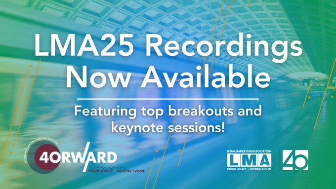 Stay inspired. Stay informed. Keep moving 40RWARD. Whether you couldn’t attend the conference or want to revisit your favorite sessions, the full #LMA25 recordings bundle is available. Log in today and start exploring: ow.ly/Z0Xe50W3kxp