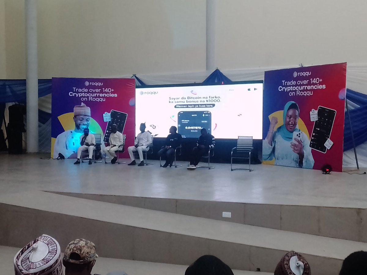 AlawonDeFi (@hybridalawonde1) on Twitter photo Panel session by <a href="/SunusiMinjibir/">Sunusi Danjuma Ali</a>, <a href="/MBolaCrypto/">/MBolaCrypto.Sol</a>, <a href="/DanSholi/">Dan Sholi</a> and <a href="/Onchainknight/">Emmanuel Peter</a> .
Talking about "Shaping the future with Blockchain"🚀🚀🚀
🔥🔥🔥
#LiveInKaduna
<a href="/roqqupay/">Roqqu</a> Panel session by <a href="/SunusiMinjibir/">Sunusi Danjuma Ali</a>, <a href="/MBolaCrypto/">/MBolaCrypto.Sol</a>, <a href="/DanSholi/">Dan Sholi</a> and <a href="/Onchainknight/">Emmanuel Peter</a> .
Talking about "Shaping the future with Blockchain"🚀🚀🚀
🔥🔥🔥
#LiveInKaduna
<a href="/roqqupay/">Roqqu</a>
