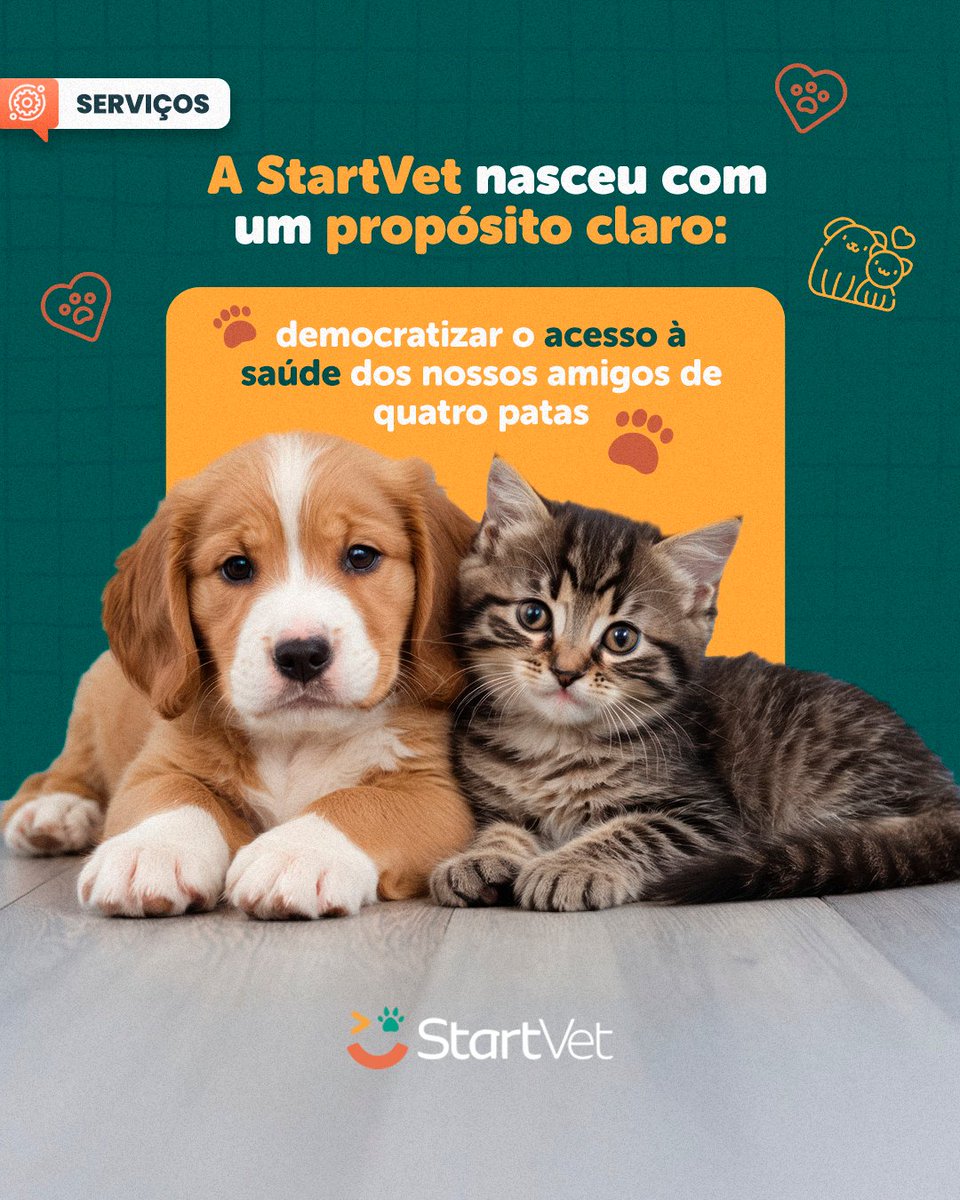 startvet_'s tweet photo. A StartVet surgiu para transformar a forma como tutores cuidam da saúde dos pets, levando atendimento veterinário de qualidade para todos, a qualquer hora e lugar. https://t.co/xwpmN9XjMH