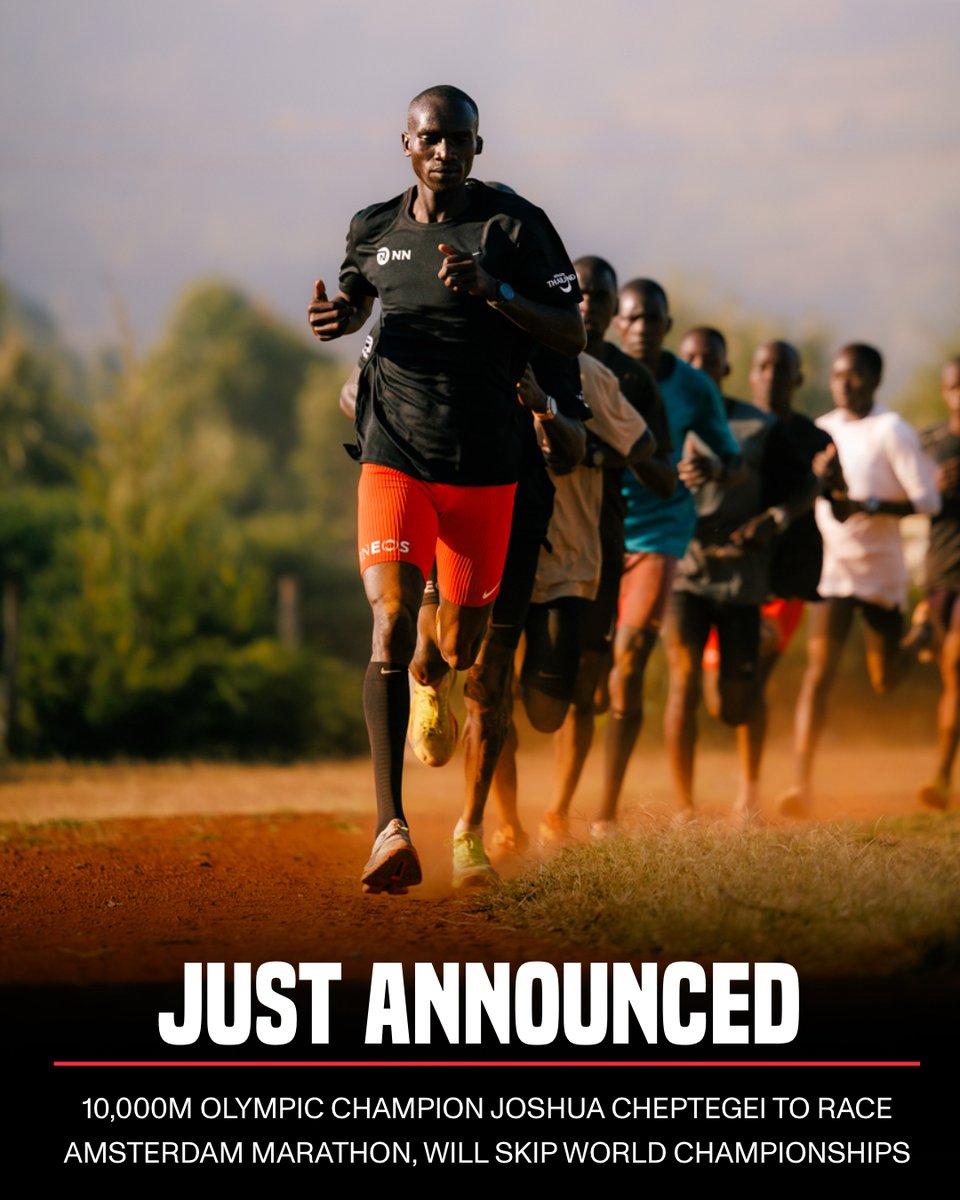 CitiusMag's tweet image. Olympic champion Joshua Cheptegei will race the Amsterdam Marathon on October 19th. This will be his third career marathon. He owns a personal best of 2:05:59 from March's Tokyo Marathon.
🗣️ Cheptegei: "I’m looking forward to racing in Amsterdam and writing the next chapter of…