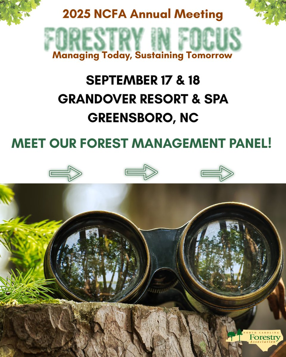NCForestryAssoc's tweet image. We are thrilled to be featuring many outstanding speakers at this year&apos;s Annual Meeting in Greensboro! 

Meet this year&apos;s Forest Management panelists. Swipe to learn more!

Planning to attend this year, but haven&apos;t registered yet? Click the link below!

bit.ly/44owY3l
