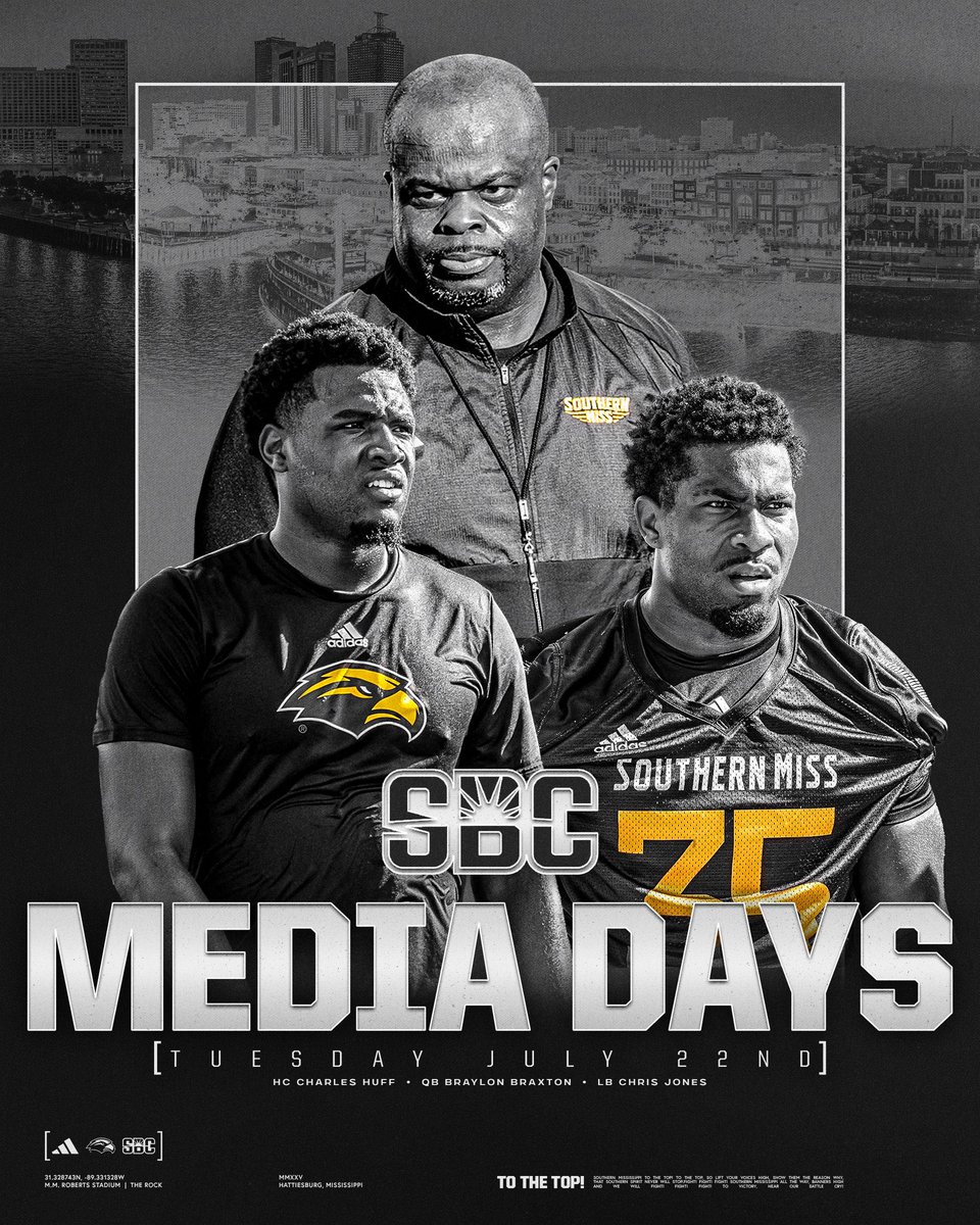 SouthernMissFB's tweet image. Down in NOLA โ๏ธ
Sun Belt Studio ยป 11 AM
๐บ ยป smttt.info/3GCOU2x
Main Stage ยป 2 PM
๐บ ยป smttt.info/3IEAaRc
#FlipTheScript | #SMTTT