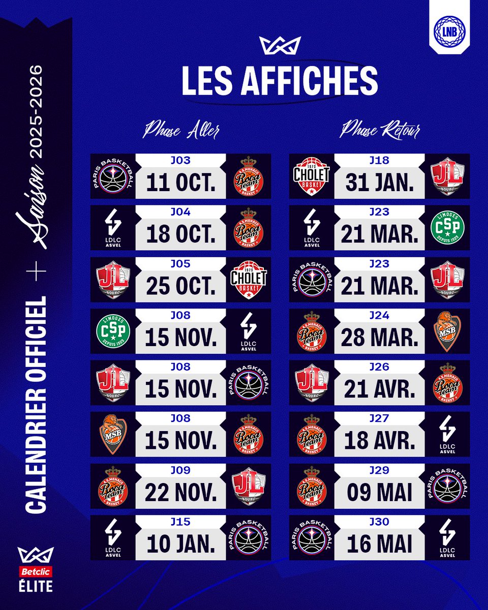 Betclic_ELITE's tweet image. 🤩 Les grands rendez-vous de cette nouvelle saison !
Des affiches immanquables à suivre sur @DAZN_FR 🍿
#BetclicELITE