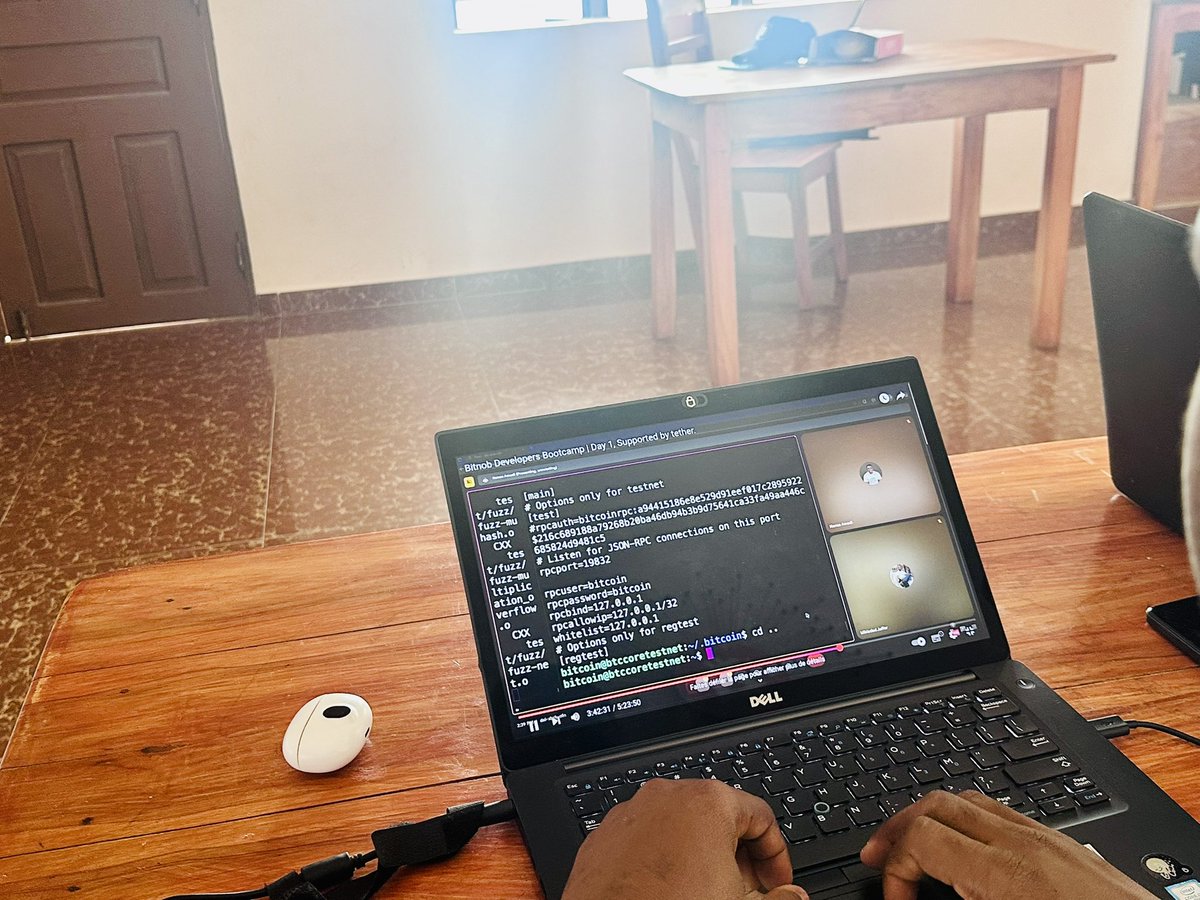 Bitdevs Cotonou (@bitdevscotonou) on Twitter photo <a href="/Bitnob_official/">Bitnob</a> Developers Bootcamp started today in Uganda. Some members of our community joined online to learn more about Building on Bitcoin. 
Here are <a href="/iamgeoffroy/">Geoffroy</a> and <a href="/BenedBTC/">Béni-Christ EDAYE DOKOUI</a> learning together for the first day. 
We wish good luck to everyone who joined. <a href="/Bitnob_official/">Bitnob</a> Developers Bootcamp started today in Uganda. Some members of our community joined online to learn more about Building on Bitcoin. 
Here are <a href="/iamgeoffroy/">Geoffroy</a> and <a href="/BenedBTC/">Béni-Christ EDAYE DOKOUI</a> learning together for the first day. 
We wish good luck to everyone who joined.