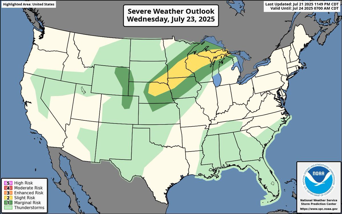 MaxVelocityWX's tweet image. SEVERE WEATHER is likely on Wednesday across the Midwest!
Damaging winds, large hail, and a couple of tornadoes will be possible.