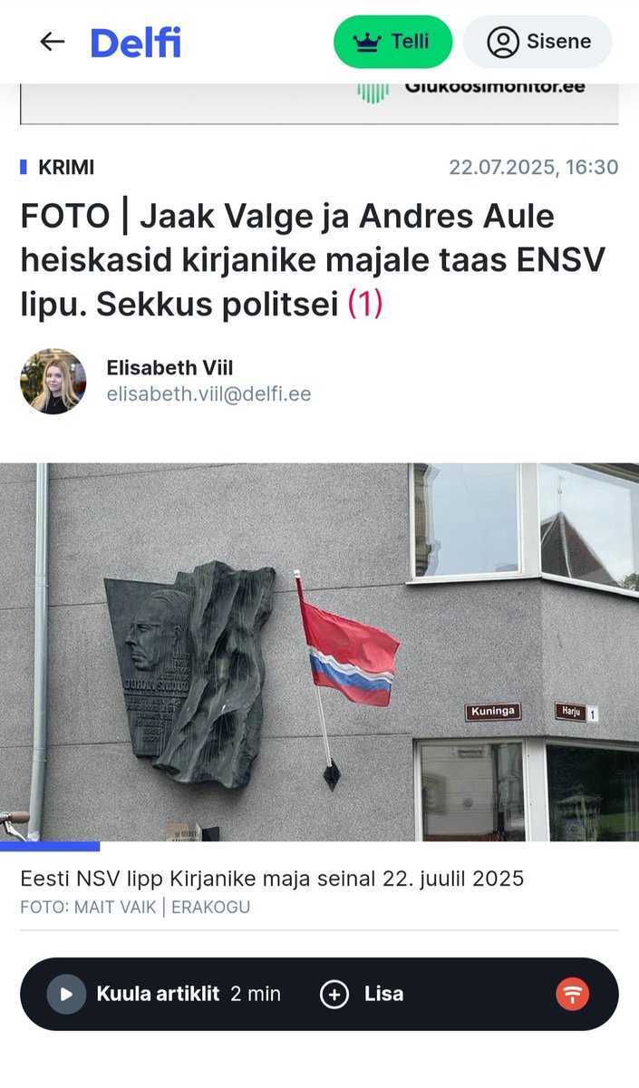 tarmoseliste's tweet image. Ma ei saa aru, mis iha on kellegil ENSV lippu pidevalt lehvitada.